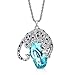 Neoglory Platinum Plated Blue Crystal Animal Leopard Long Necklace Pendants Christmas Gifts