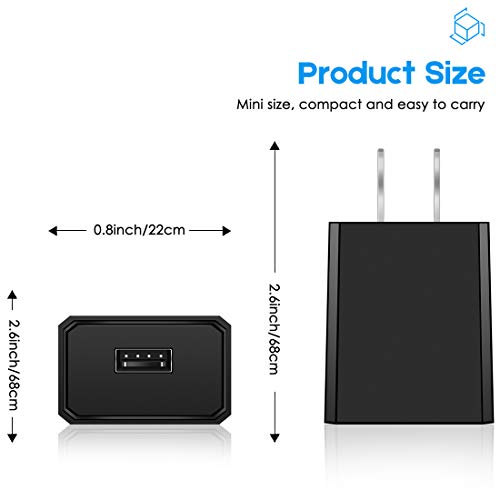 EVISTR Wall Charger 2 Pack USB Wall Adapter Max Output 5V 2A for Power Bank, Cell Phone, Camera, Voice Recorder, MP3 Player, Tablet and More USB Charging Device
