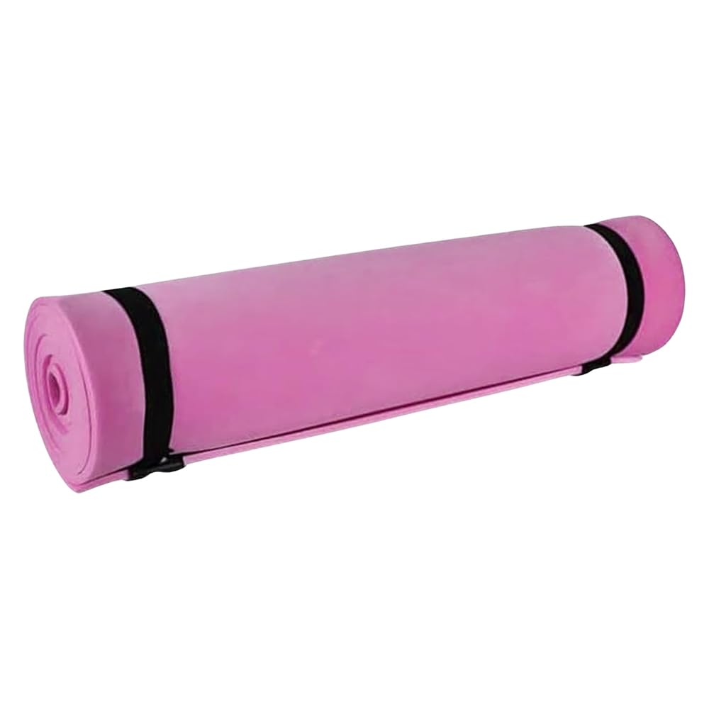 1ABOVE Yoga & Camping Roll Mat - Waterproof Insulated Roll Up Foam Camp Mattress with Elasticated Straps, Lightweight & Durable Ideal for Camping, Fishing, Festival & Exercise (180x50x0.6cm) (PINK)