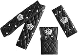 Uphily Rhinestone Queen Seat Safety Belt Pads
