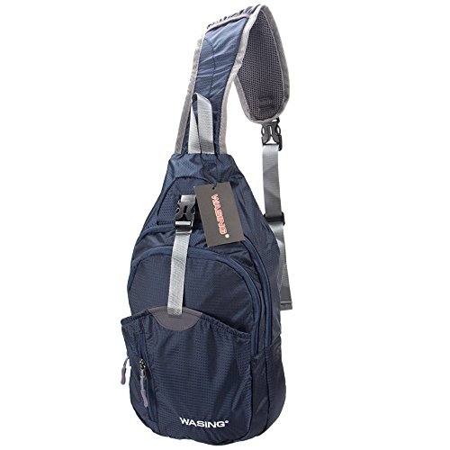 WASING Military Sport Pack Shoulder Sling Backpack Men Women Chest Gym Bag,Rover Sling Pack Chest Pack (L-jewelryblue)