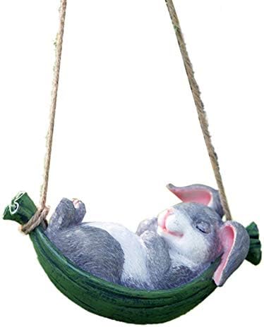 Fivtyily Cute Animal Shape Garden Statue Resin Outdoor Statues Best Indoor Outdoor Figurines (Rabbit)