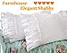 Queen's House Vintage Ruffle Pillow Sham White Pillowcase Queen Size-1 Piece,Z