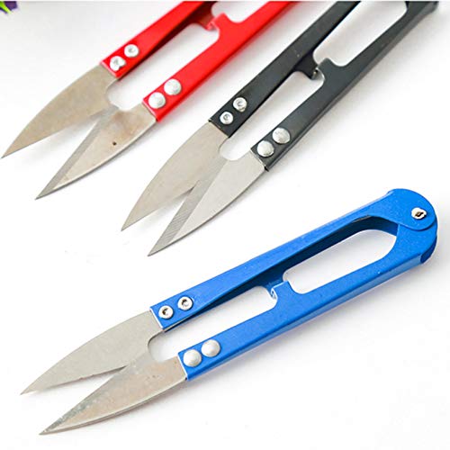 12pcs U Sewing Scissors Clippers, Mini Small Snips Trimming Nipper, Embroidery Thrum Yarn Fishing Thread Beading Cutter, Great for Stitch, Craft & DIY Supplies