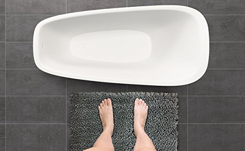 Raphael Rozen Elegant Bath Set of 2 Microfiber Bath Mat, Non slip Backing, Ultra Soft, Extremely absorbent and Fast Drying. Durable, Easy Cleaning, Machine Washable. 5 (Steel Gray 17x24) - Thumbnail 6