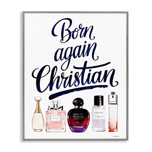Stupell Industries Born Again Christian Skincare White Framed Giclee Art, desig…