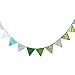 3.3 Meters / 10.8 Feet Triangle Pennant Flags Vintage Bunting Floral Cotton Banner Kit Pennant Garland for Wedding,Festivals,Nursery,Outdoor Pennant Hanging Decoration (Blue Green)