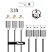 NetDot 3Pack Gen7 3.3Feet Nylon Braided Magnetic Charging Cable Compatible with Android Device(3.3 Feet Micro USB/3 Pack Gray)