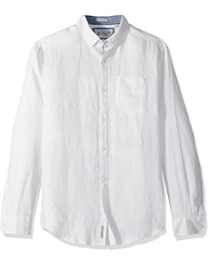 Men's Long Sleeve Washed Linen Shirt