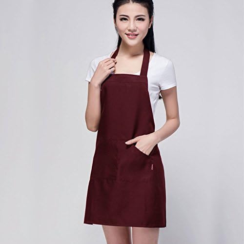 Khaopan Apron- Personalized Creative Best Women New Spun Poly Craft Commercial Restaurant Cooking Kitchen Bib Aprons With Pockets Color Coffee
