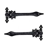 Adonai Hardware 245mm x 105mm Iron Hinge (Black Powder Coated)- Supplied as 2 Pieces per Pack
