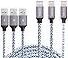 DAZHWA Phone Charger 3PACK (6FT) Nylon Braided Charging Cable Cord USB Cable Charger Compatible iPhone X/8/7/6s/ 6/ Plus/ 5SE/ 5s/ 5c/ 5, iPad, iPod, and More (Silver) …