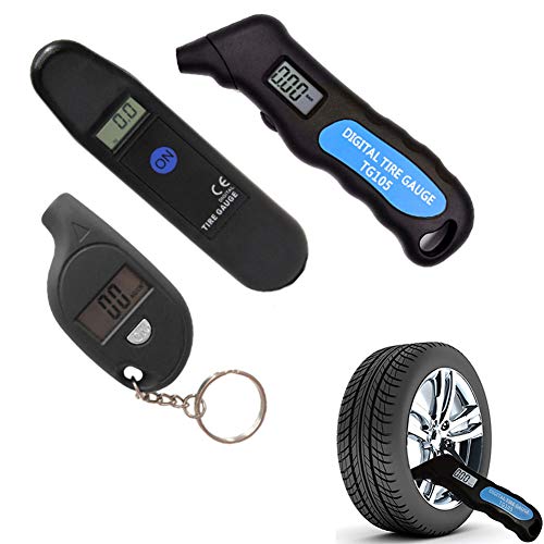 Tire Pressure Gauge, Classic Digital Tyre Pressure Gauge With Backlight LCD Display 100 PSI, Air Pressure Gauge Tester Tool for Cars & Motorcycles with Schrader Valves (mini,Black) - Thumbnail 6