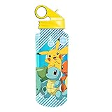 Silver Buffalo Pokemon Pikachu, Bulbasaur, Charmander, and Squirtle Starters - 20oz Water Bottle