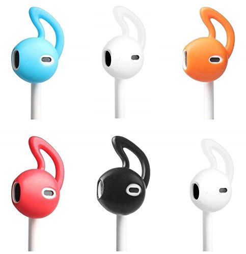 Josi Minea x3 Pairs [ Apple EarPods ] Anti-Slip Earbud Cover with Earhooks - Soft Silicone Tips with Ear Hook Attachments for Apple EarPod Earphones iPhone Headphones [ 3 Pairs - White ] - Thumbnail 5