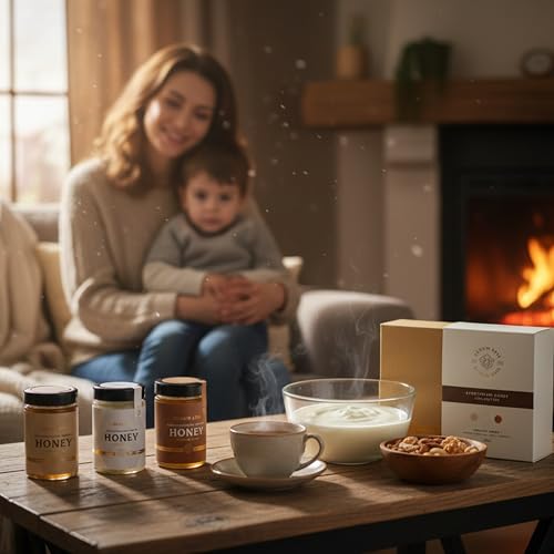 Aurum Apis Premium Honey Gift Box, Pure Kyrgyzstani Hand-Harvested | Unpasteurized | 100% Raw & Unfiltered White, Barberry & Mountain Honey | Natural Farm Fresh Wellness Support - 330g (Pack of 3)