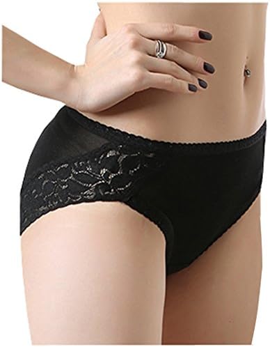 METWAY Women's Briefs 100% Mulberry Silk L-Rise Lace Panties