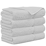 Premium Turkish Cotton 4-Piece Bath Towels, White