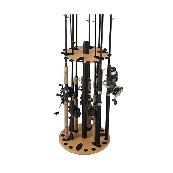 Rush-Creek-Creations-Round-Spinning-24-Fishing-Rod-Rack-with-Dual-Rod-Clips