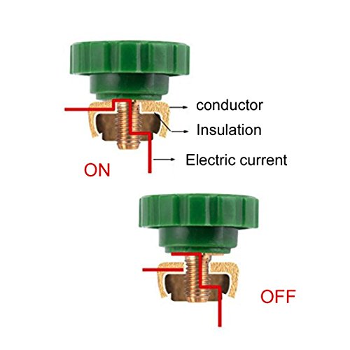 image for UTSAUTO Battery Disconnect Switch Plated Copper Quick Cutoff Terminal 
