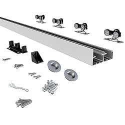 JUBEST Bypass Sliding Door Hardware 48", Aluminum