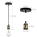 JACKYLED UL Industrial Mini Pendant Light, E26 E27 Medium Base Vintage Hanging Light with Woven Pendant Light Cord Adjustable Hanging Light Kit (Copper)