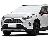 GreatParagon Car Windshield Snow Cover Sunshade, Waterproof,5-Layer Protection Snow, Ice, Frost,UV Full Defense, Fits Most Car Truck SUV Van, Mirror Covers Included