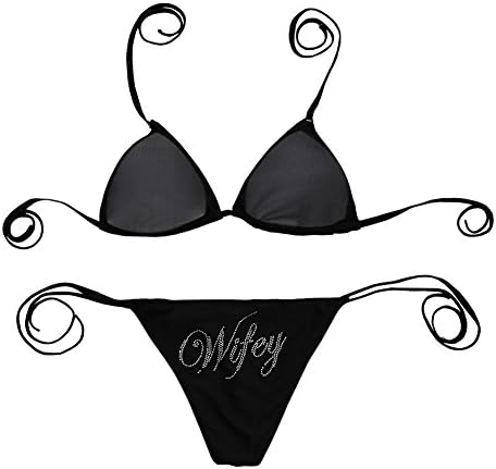 Youngkim Women Summer Sexy Halter Top Rhinestone Bikini for Bride Honeymoon Gift