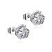 925Silver needle Studs Earrings Brilliant Cut Simulated Diamond Cubic Zirconia Rose flower Stud Earrings for Sensitive Ears priercing，2020