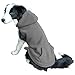 EXPAWLORER Dog Hoodie Fleece Sweater Vest, Hooded Dog Sweatshirt Fall Winter Pet Clothes with Leash Hole, Sleeveless Warm Cozy Puppy Clothing for Cat Small Medium Large Dogs Girl Boy, Grey L