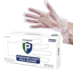 PROMEDIX P 200Pcs Disposable Gloves,Hybrid Plastic