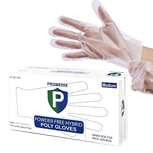 PROMEDIX P 200Pcs Disposable Gloves,Hybrid Plastic