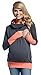 Happy Mama. Womens Nursing Hoodie Breastfeeding Contrast Detail Maternity. 330p