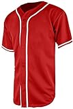 TL Men's Baseball Hipster Button Down Athletic Short Sleeve Jersey Tops