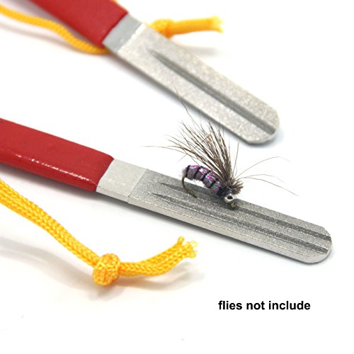 SAMSFX Dual Grit Diamond Fishing Hook & Knife Sharpening File Fly Fishing Tool (Red Hook Sharpeners)