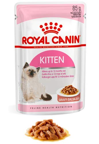 Maltbys' Stores 1904 Limited 12 x 85g (wet pouch) Royal Canin KITTEN (IN GRAVY) Size Health Nutrition Cat Food