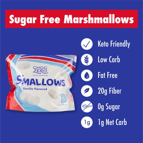 ChocZero Sugar Free Marshmallows Keto Marshmallow Gluten Free, 0g