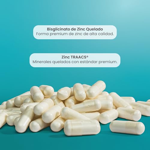 Matter Zincox, Suplementos Alimenticios de Zinc Bisglicinato Quelato TRAACS® con L-Lisina, Apoya la Protección Celular, Vitalidad y Bienestar Integral, 60 Cápsulas Vegetales