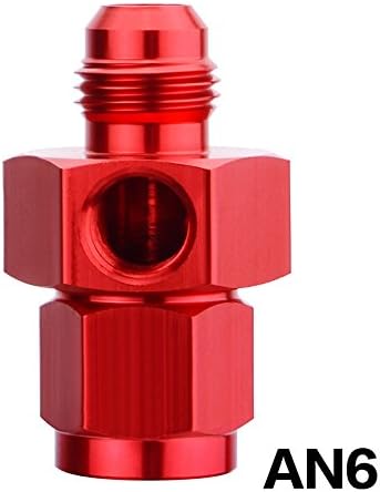 Daphot Store - AN6 Male to Female Twin 1/8" NPT Gauge Sensor Side Port Adapter Take Off Fitting Red