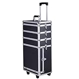 Giantex 4in1 Interchangeable Pro Aluminum Rolling Makeup Case Cosmetic Train Box Trolley (Black Diamond) Giantex 4in1 Interchangeable Pro Aluminum Rolling Makeup Case Cosmetic Train Box Trolley (Black Diamond)
