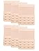 Cxapnstou Women Bra Extensions 4 Hook Plus Size Bra Extender Elastic Strap Beige 6pcs