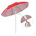 SONGMICS 7 Feet Fiberglass Beach Umbrella, Heavy Duty Outdoor Sports Umbrella, Sun Shade with Tilt Mechanism, Carry Bag - for Beach, Gardens, Balcony and Patio Red UGPU07RD