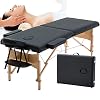 Portable Massage Table Spa Bed Foldable 73 Inch Height Adjustable Massage Bed with Solid Wooden Legs and Carry Case…