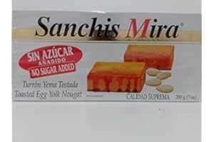 Sanchis Mira Turron Yema Tostada (Sin Azucar) Toasted Egg Yolk Nougat