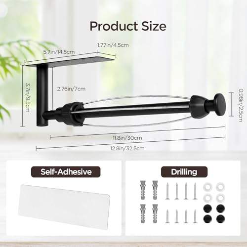 AiQInu Kitchen Roll Holder, Kitchen Tearable One-Hand, Paper Roll Holder Kitchen Paper Easily Teared, Both in Glue and Screws, for Bathroom, Cabinets, Vertical or Horizontal