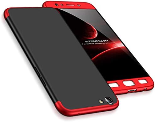 Oppo F3 Plus Case, Ultra-Thin 360 Full Protection Case [Rugged Armor] Bumper PC Phone Cases Shockproof Protective Cover for Oppo F3 Plus (Black-Red)
