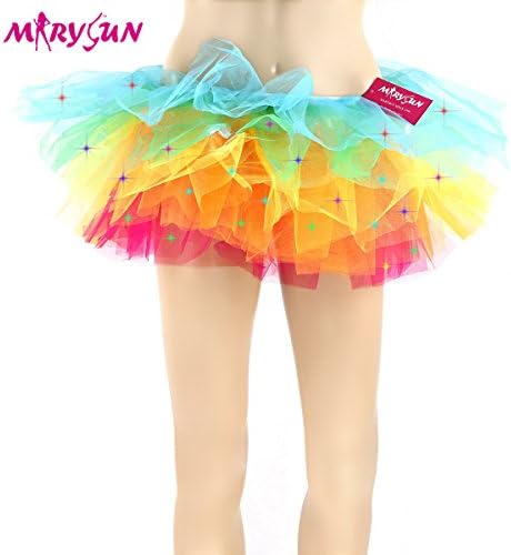 Adult Tutu Led Tutu Neon Rainbow Black Tutu for Women 82s Costume Tutu for Party