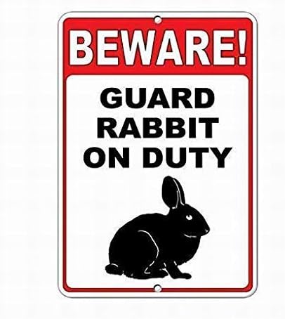 Vivityobert Attention Panneau D Avertissement Amusant Avec Citation Garde Lapin On Duty Panneau En Metal Panneau De Danger 3 X 30 5 Cm Amazon Fr Cuisine Maison