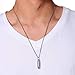 VNOX Stainless Steel Bullet Pendant Necklace for Men Women,Black (Silver)