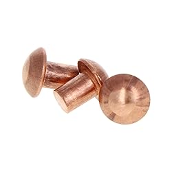 Aicosineg 50pcs 0.31" Length Copper Solid Rivets M6